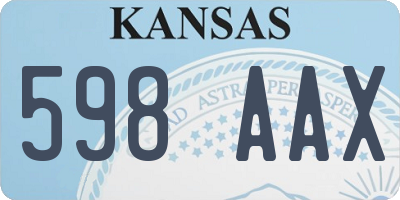 KS license plate 598AAX
