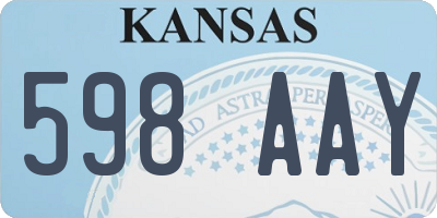 KS license plate 598AAY