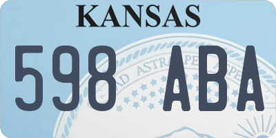 KS license plate 598ABA