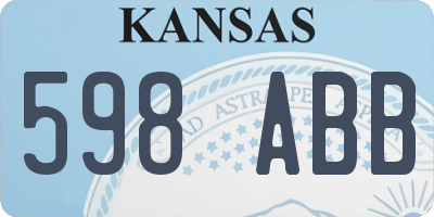 KS license plate 598ABB