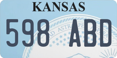 KS license plate 598ABD
