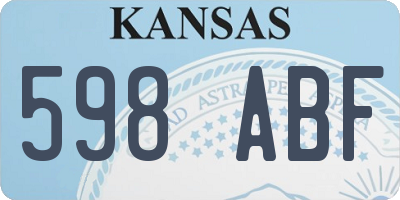 KS license plate 598ABF