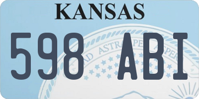 KS license plate 598ABI