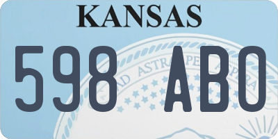 KS license plate 598ABO