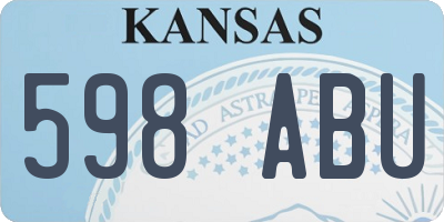 KS license plate 598ABU