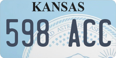 KS license plate 598ACC