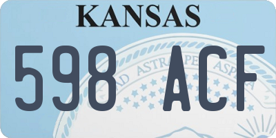 KS license plate 598ACF