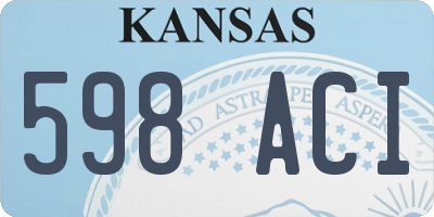 KS license plate 598ACI