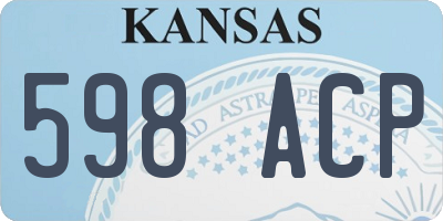 KS license plate 598ACP