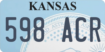 KS license plate 598ACR