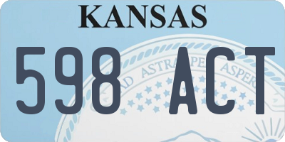 KS license plate 598ACT