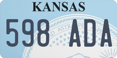 KS license plate 598ADA