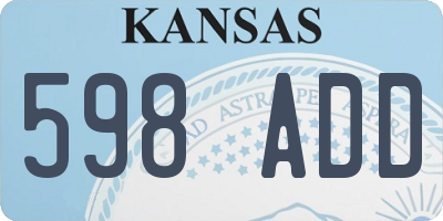 KS license plate 598ADD