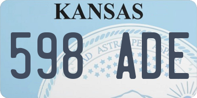 KS license plate 598ADE
