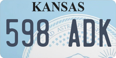 KS license plate 598ADK