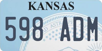 KS license plate 598ADM