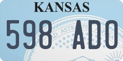 KS license plate 598ADO