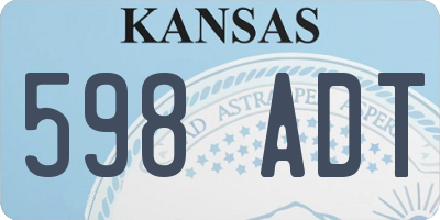 KS license plate 598ADT