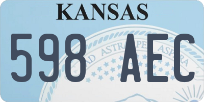 KS license plate 598AEC