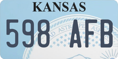 KS license plate 598AFB