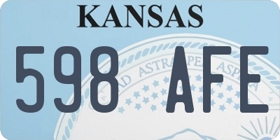 KS license plate 598AFE