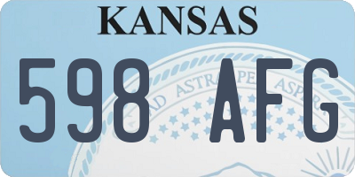 KS license plate 598AFG
