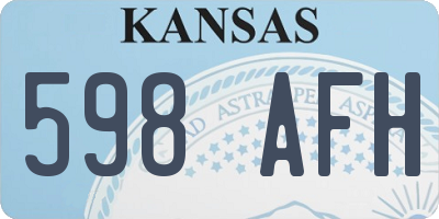 KS license plate 598AFH