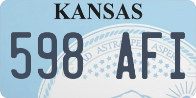 KS license plate 598AFI