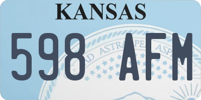 KS license plate 598AFM
