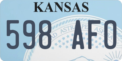 KS license plate 598AFO