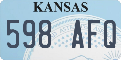 KS license plate 598AFQ