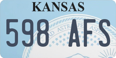 KS license plate 598AFS