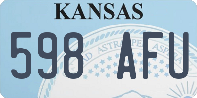 KS license plate 598AFU