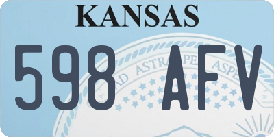 KS license plate 598AFV