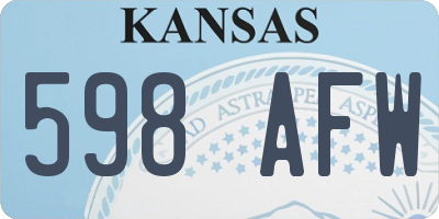 KS license plate 598AFW