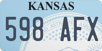 KS license plate 598AFX