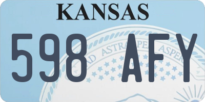 KS license plate 598AFY