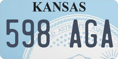 KS license plate 598AGA