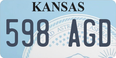 KS license plate 598AGD