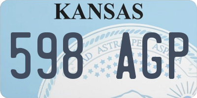 KS license plate 598AGP