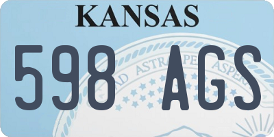 KS license plate 598AGS