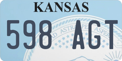 KS license plate 598AGT