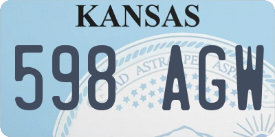 KS license plate 598AGW