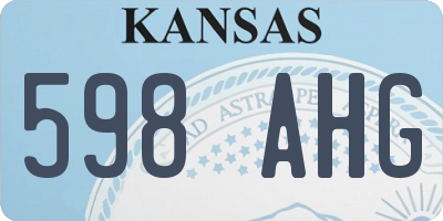 KS license plate 598AHG
