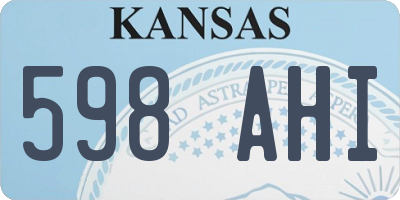 KS license plate 598AHI