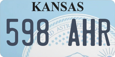 KS license plate 598AHR