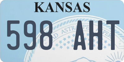 KS license plate 598AHT