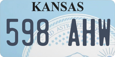 KS license plate 598AHW