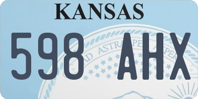 KS license plate 598AHX
