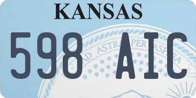KS license plate 598AIC